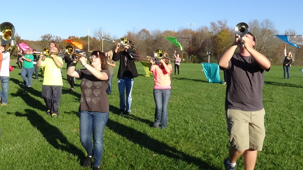 CROSSVILLE, TENN. (Oct. 30, 2014) Stone Memorial High School band members practice their finale of "Wake Me Up" for the last 2014 football game. (Photo by Diahan Krahulek / Full Sail University)